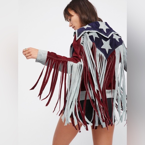 Understated Leather American Woman Fringe Jacket - Picture 1 of 13